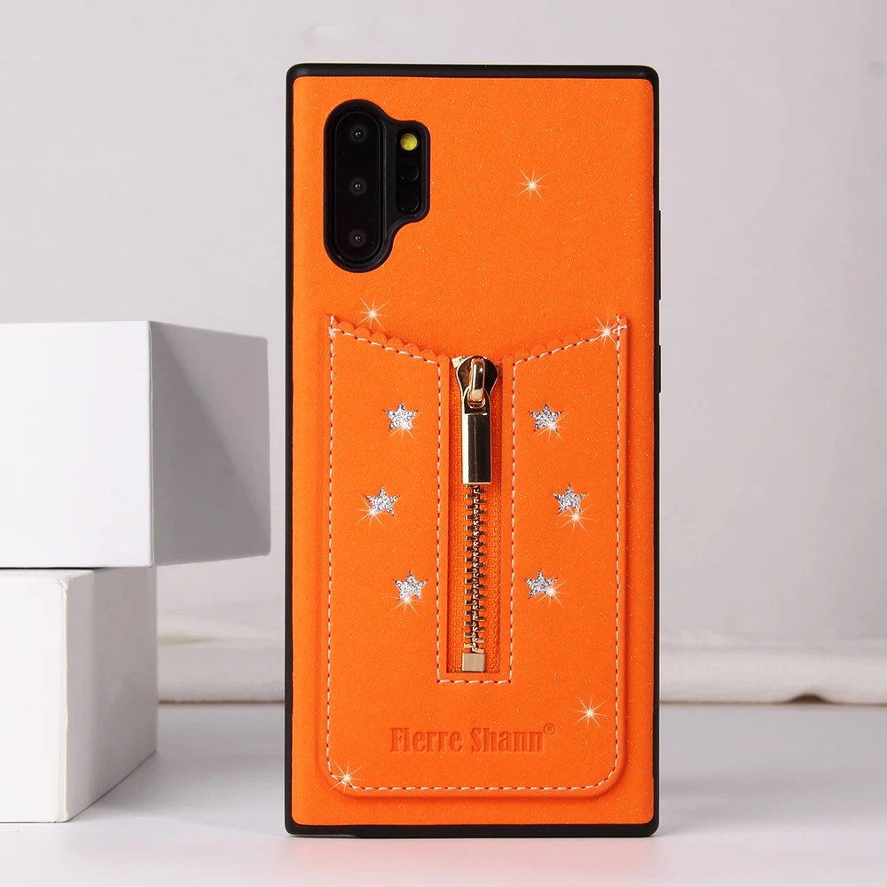 Модный чехол из мягкого ТПУ и поликарбоната для Samsung Galaxy Note 10 Plus блестящий