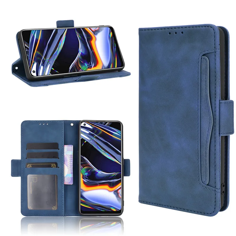 

Suitable for OPPO Realme 7 pro magnetic flip phone case leather Realme 7 multi-card luxury wallet leather case protective cover