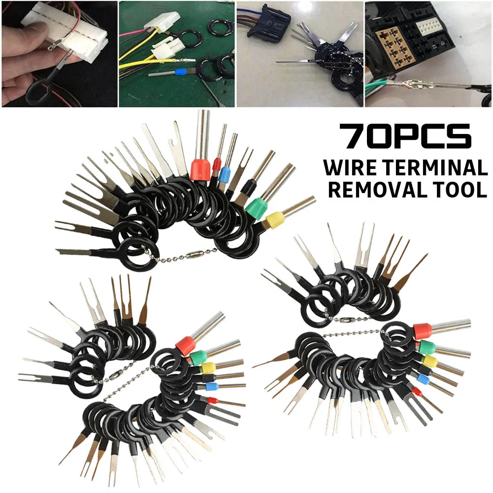 

70Pcs Car Wire Terminal Removal Tool Kit Wiring connector Pin Extractor Puller