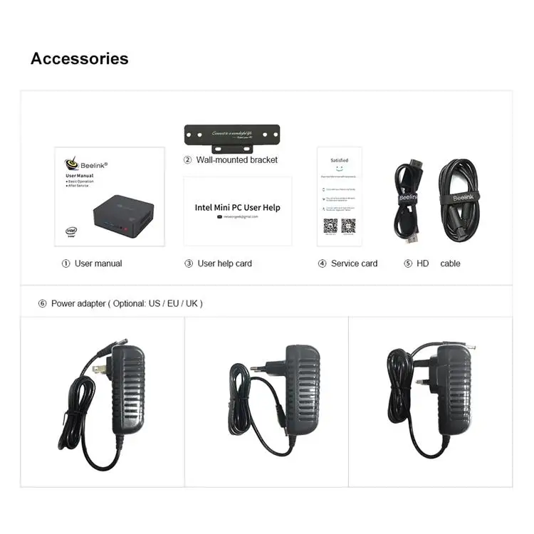 Beelink U55 Мини ПК в i3 5005U двухъядерный 8 Гб 256 ГБ 512 HD Graphic 5500 Win10 2 4G 5 8G WIFI MINI PC BT4.0|Мини ПК|
