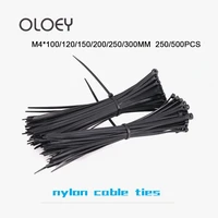 250500pcs releasable nylon cable ties 4100120150200250300mm slipknot tie reusable packaging plastic zip tie wrap strap