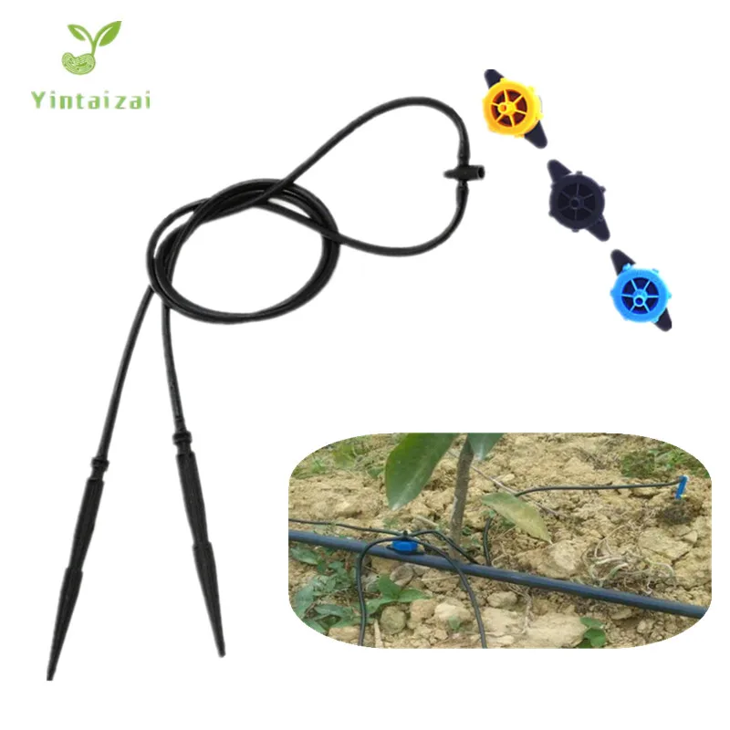 

10 шт. распределительный паук в сборе с 2 прямыми стрелками капельницы мини-стойки для горшечных растений теплиц садов