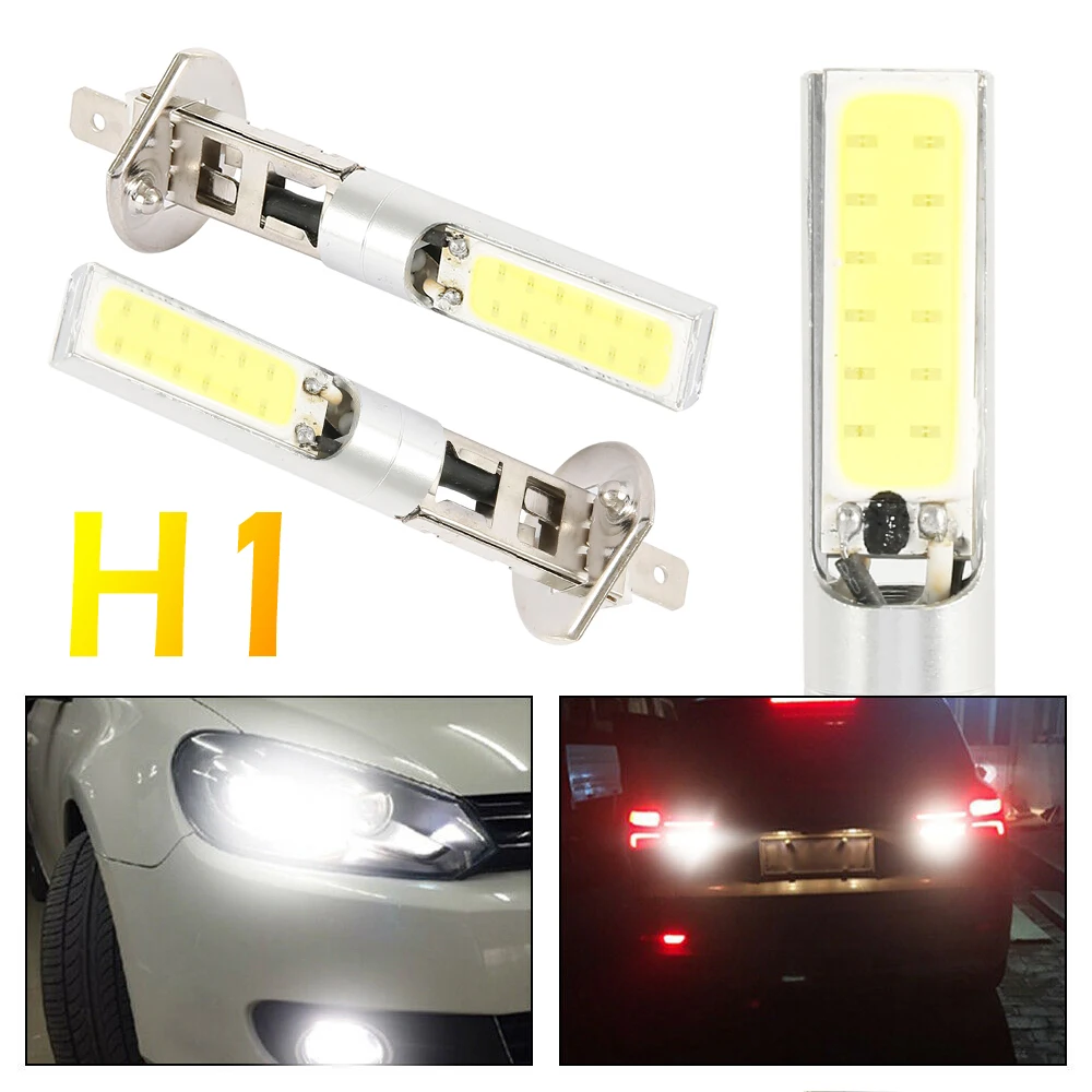 2 шт. H1 светодиодный фары лампы для вождения автомобиля Супер яркий белый COB