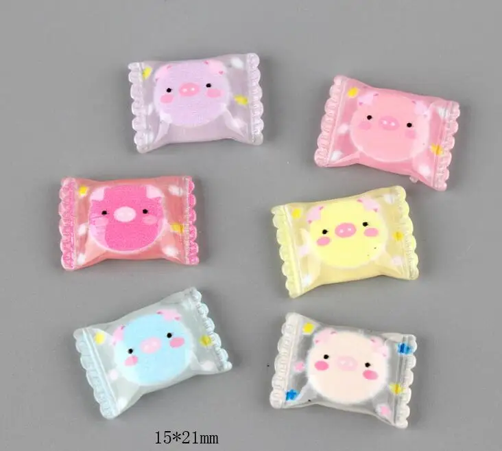 Кабошоны 20 шт./лот украшения из смолы конфеты с плоским основанием для