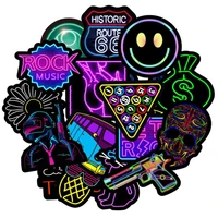 103050pcs trend neon graffiti stickers for kids trolley case skateboard luggage bicycle waterproof sticker flash decal