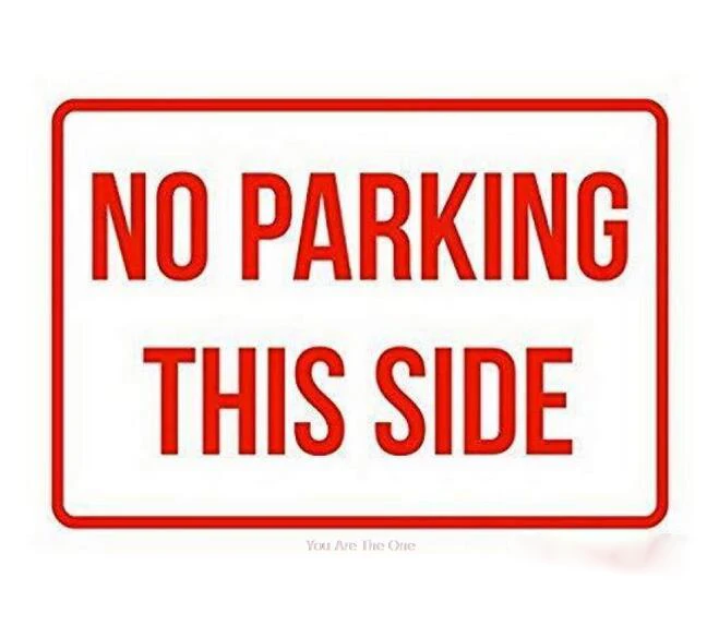 

No Parking This Side Sign Wall Decores Retro Metal Tin Signs Shabby Poster Wall Decor Vintage Accessory Wall Cover