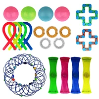 20pcs reliever noodle rope toys wacky tracks stress relief sensory toy adult child funny anti stress fidget toys aym