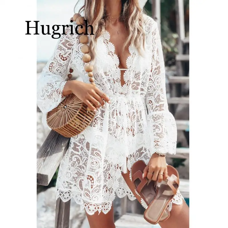 2020 осеннее кружевное вязаное крючком женское бикини накидка купальник с