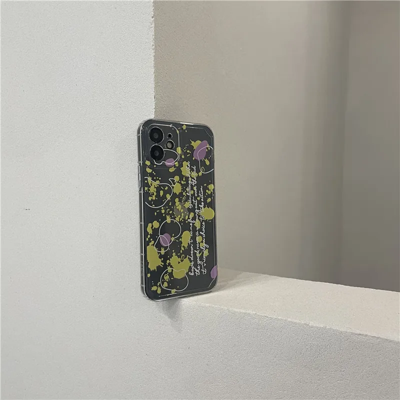 

Graffiti Splash ink Letter Soft TPU Silicon Clear Phone Case For iPhone 12 Mini 11 Pro Max X XR XS Max 8 7 Plus Back Cover