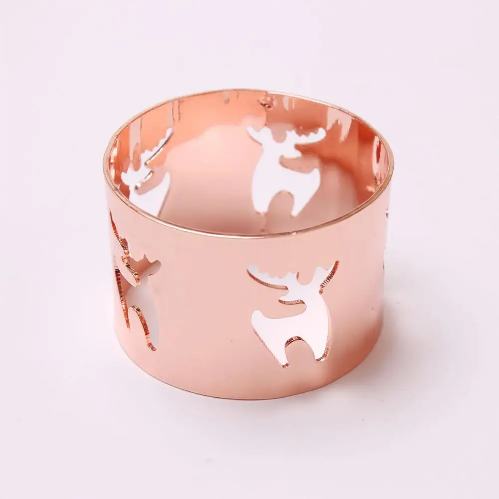 12 шт./лот кольцо для салфеток в виде снежинок рождественской елки металлическая