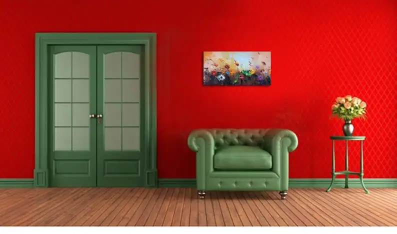 

Flowers Oil Painting, Floral Wall Art, Landscape Oil Painting, Abstract Art Palette Knife Floral Art, Oil Living Room Wall Decor