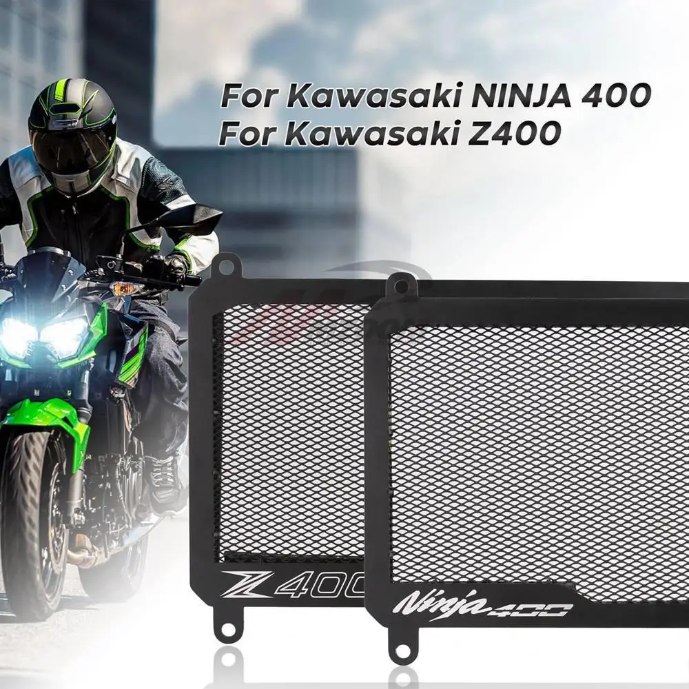 

For ninja 400 Motorcycle Radiator Guard Grille Protector Radiator Shield For kawasaki ninja 400 z400 aluminum Oil Cooler Cover