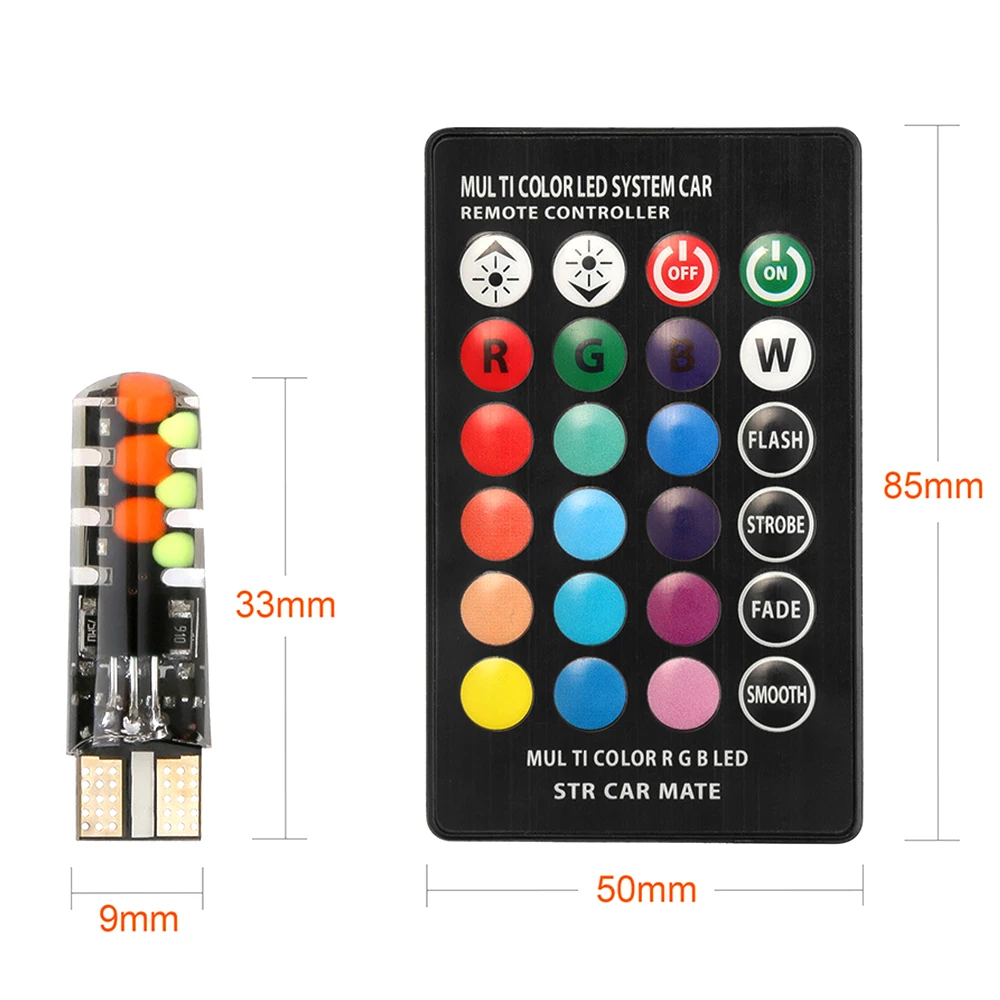 CARCTR новые габаритные огни T10 подсветка номерного знака RGB COB дистанционное
