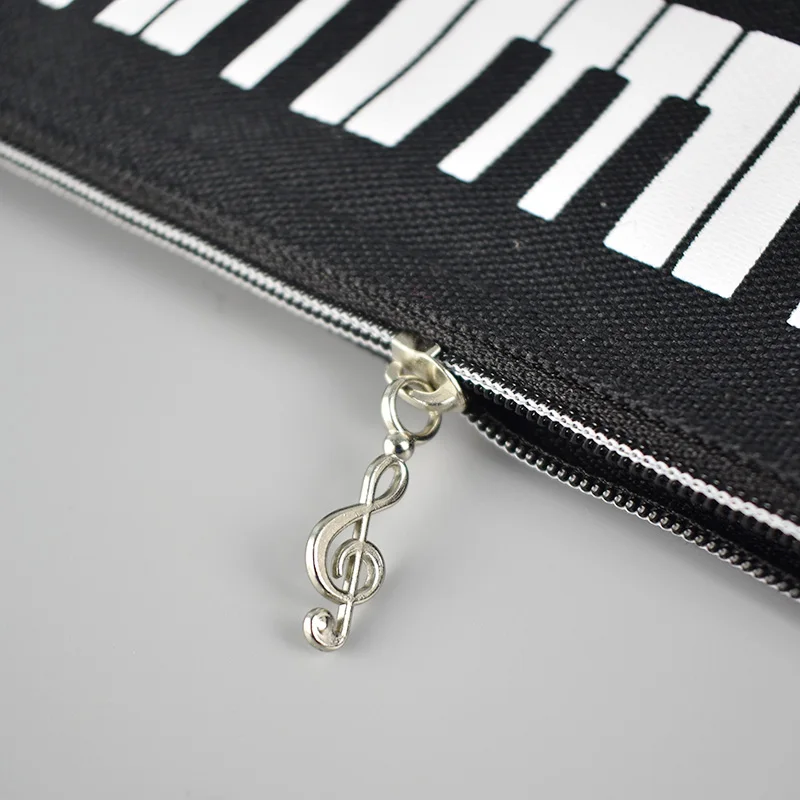 1PC Kawaii Music Pencil Case Piano Keyboard Large Capacity Square Canvas Pouch Bag Student Stationery Office School Gifts | Канцтовары