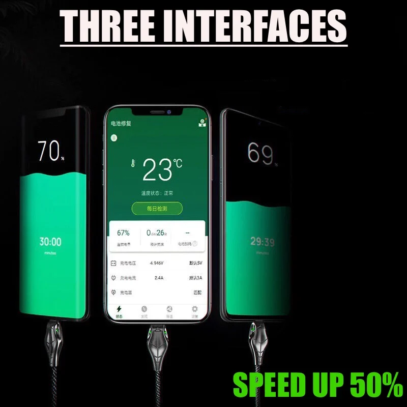 USB кабель Snake Outlook 1 м 2 быстрое ЗУ для мобильного телефона Micro зарядный провод Type C