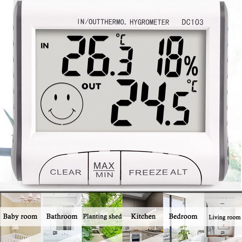 

Digital Hygrometer Thermometer Indoor Outdoor Temperature Humidity Monitor With Probe Sensor Temperature Humidity Monitor