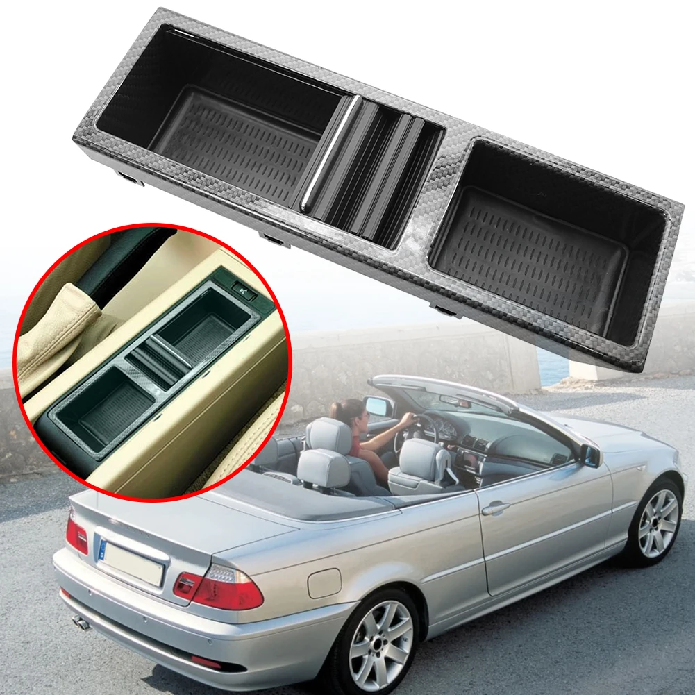 

Center Console Storage Tray with Blind Carbon Fiber Look Personal Car Parts Decoration for BMW 3 Series E46 1999-2005
