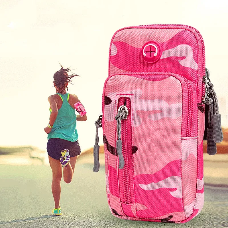 Мужская и Женская повязка на руку в простом стиле сумки для телефона с кнопками