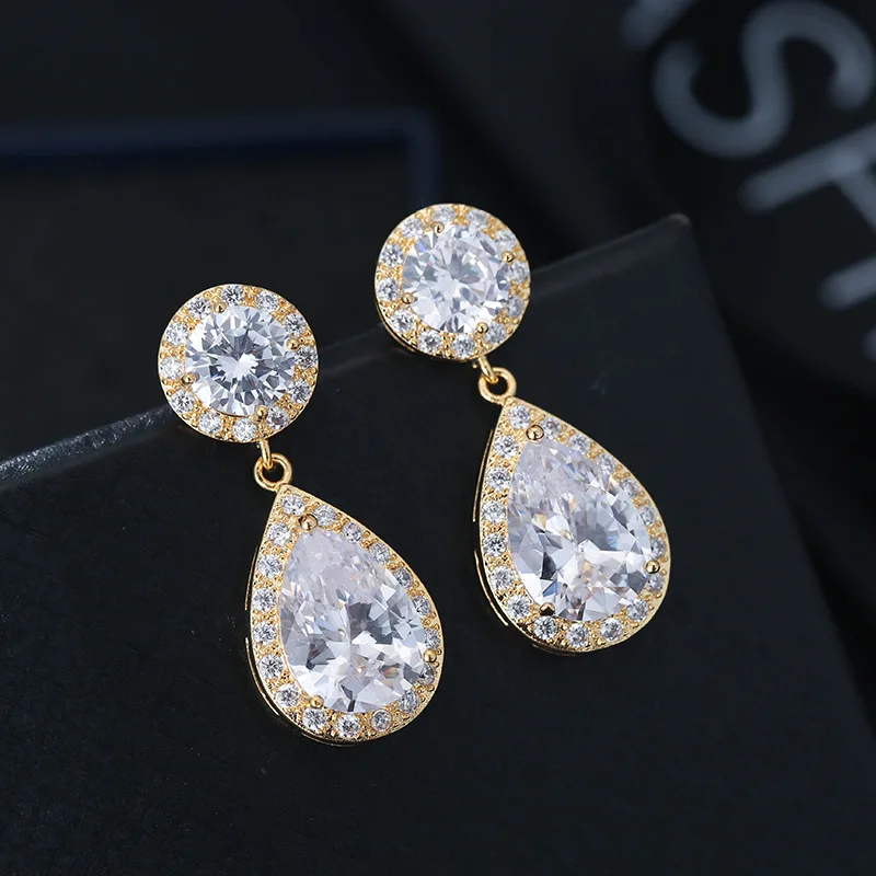 Высококачественные висячие серьги Uilz с кристаллами золотого цвета для женщин 2017