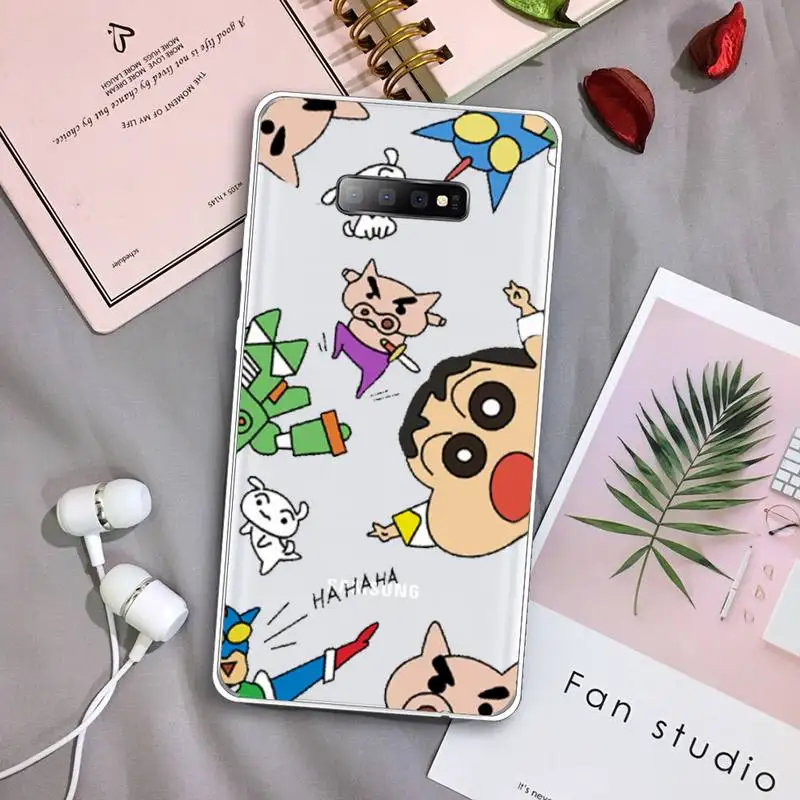 

Crayon Shin-chan cute cartoon Phone Case Transparent For Samsung Galaxy S A 5 7 8 9 2015 20 edge plus 10 e lite 2019