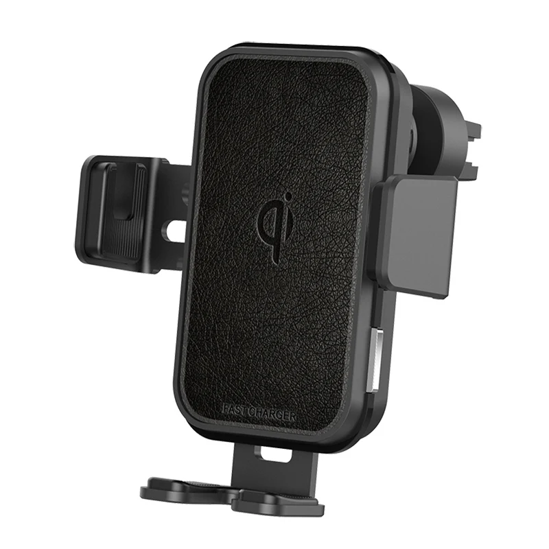 Leather Only Airvent 2 в 1 Быстрое беспроводное автомобильное зарядное устройство для Iphone XS samsung S10 QI 10 Вт Беспроводное зарядное устройство для автомобиля вентиляционное отверстие Dashbord держатель мобильного телефона - Цвет: Leather Only Airvent