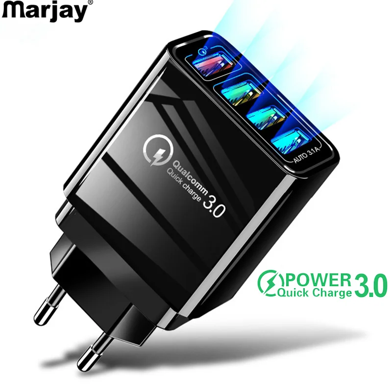 Зарядное устройство Marjay USB быстрая зарядка мобильный телефон штепсельная вилка