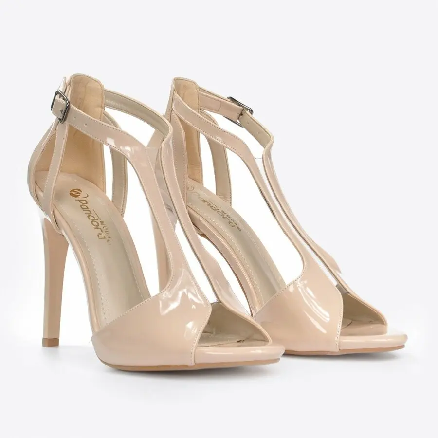 

Heels Women 2021 Mink Shoes Women Beige-Patent Leather Classic Heeled Shoes Vzn20-029Y