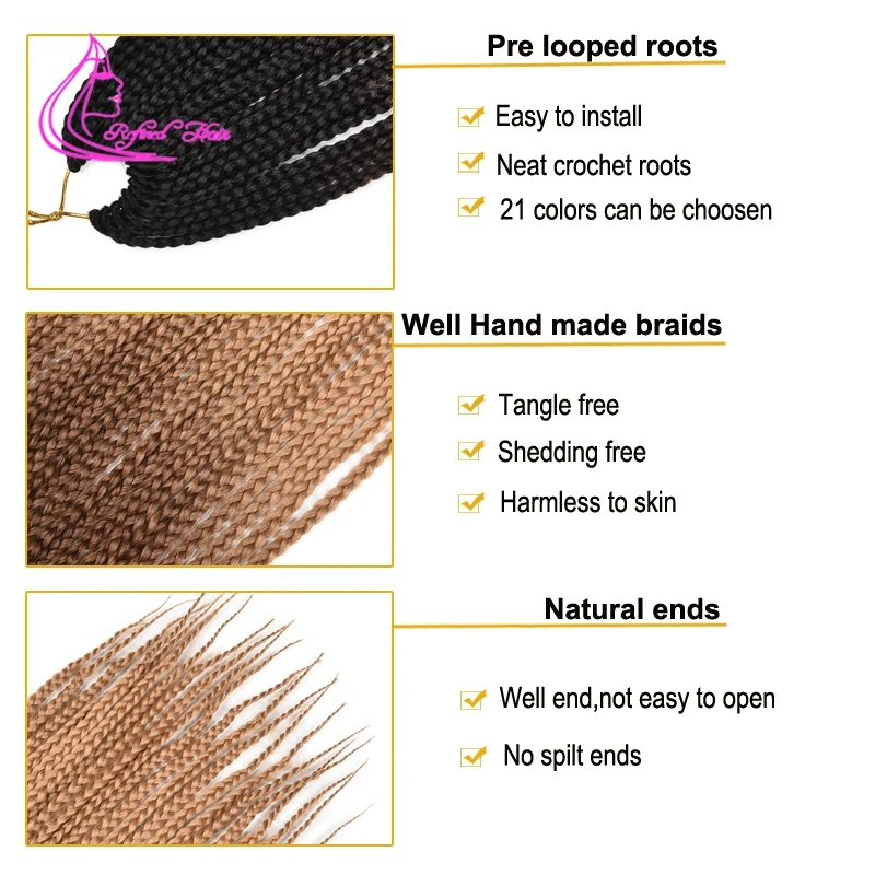 Синтетические косички для вязания крючком длинные волосы ручной работы 24 дюйма