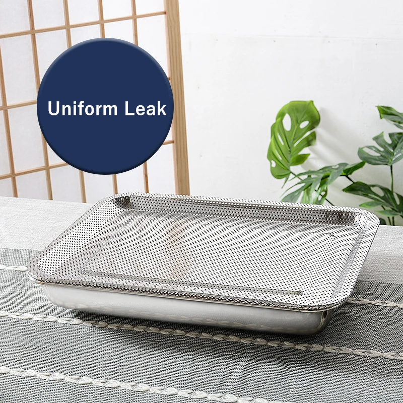 Толстый сливной лоток из нержавеющей стали с плотным отверстием прямоугольная