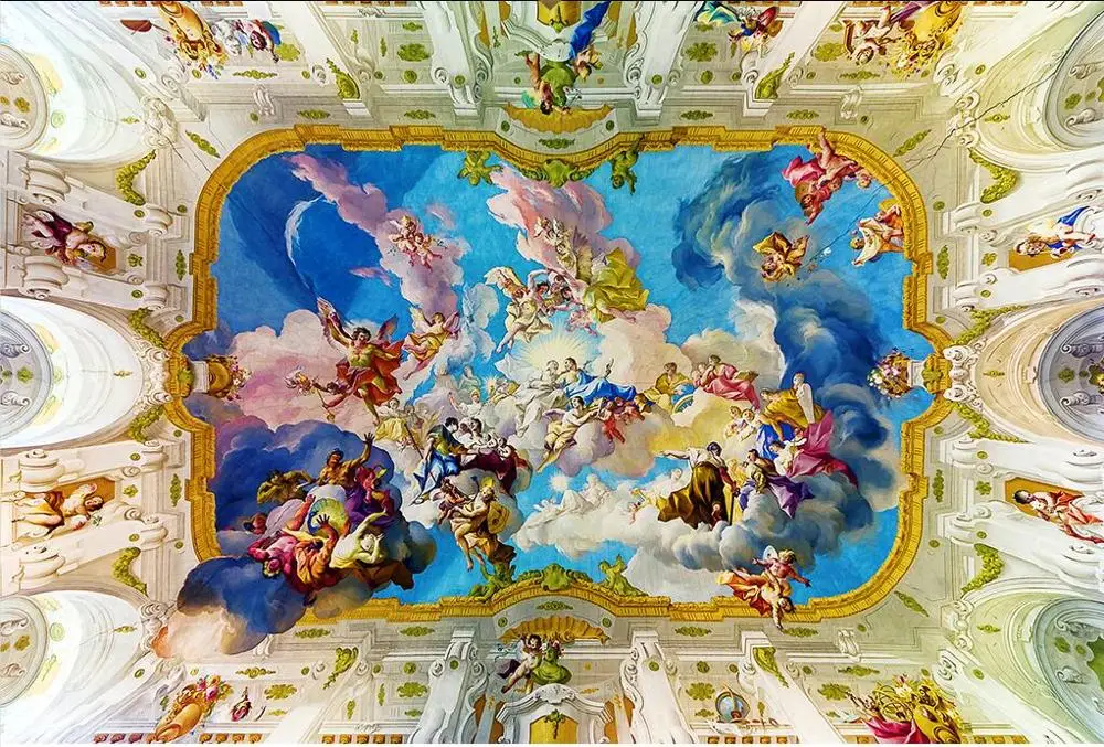 European angel ceiling mural Living Room Bedroom Ceiling Background Wallpaper 3D Mural | Обустройство дома