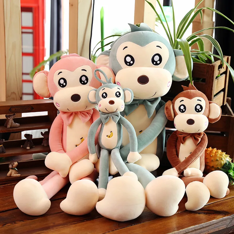 

Cute Cartoon Creative Plush Toy Animal Monkey Soft Banana Long Arm Long Legs Plush Doll Baby Sleeping Comforting Pillow for Gift