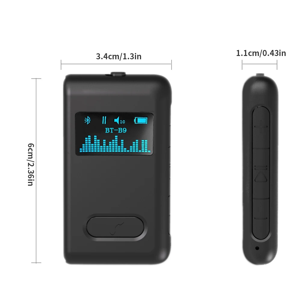 

LCD Car Bluetooth 5.0 Audio Receiver AUX 3.5mm 3.5 Jack RCA Stereo Wireless Adapter Handsfree for Speaker Car Audio Transmitter