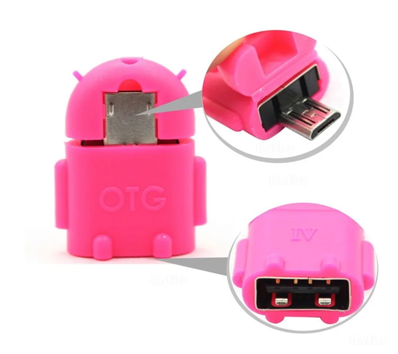 Милый мини робот в форме микро usb 2 0 конвертер USB OTG Кабель адаптер для планшетных