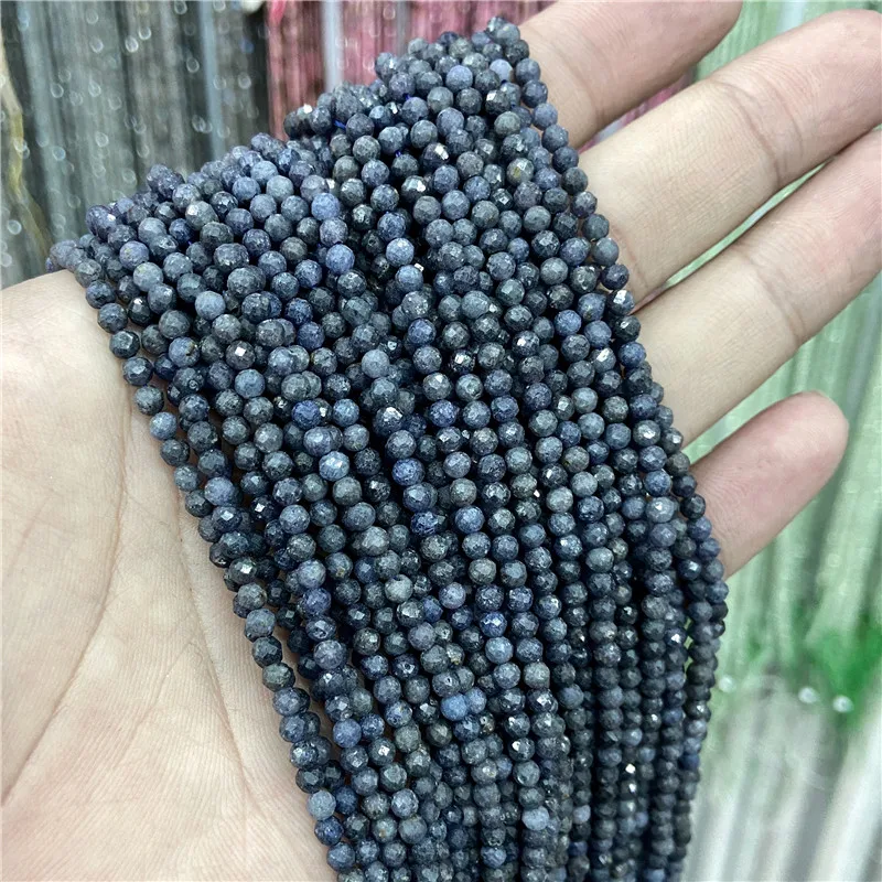 

Small Beads Sapphires Beads 2 3mm Faceted Dark Blue Stone Beads Loose Beads For Jewelry Making Jewelry Accessories DIY (38cm)