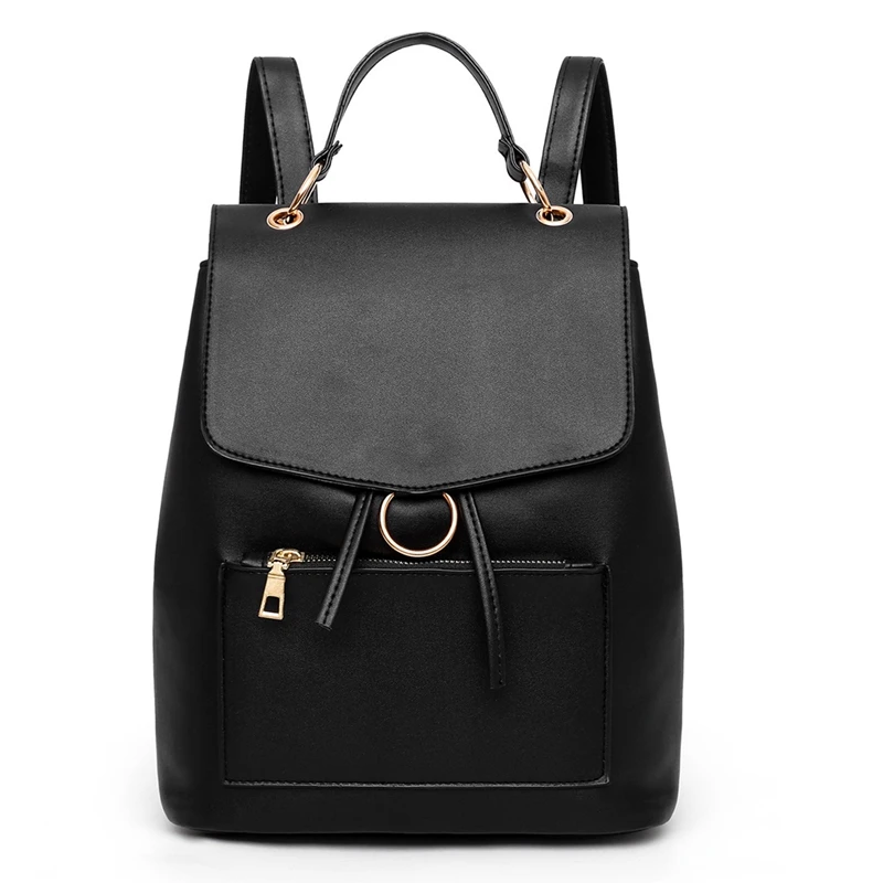

Women's Simple Backpack Leather Anti-Theft Female Backpack Large Capacity School Bag Girl Travel Bag