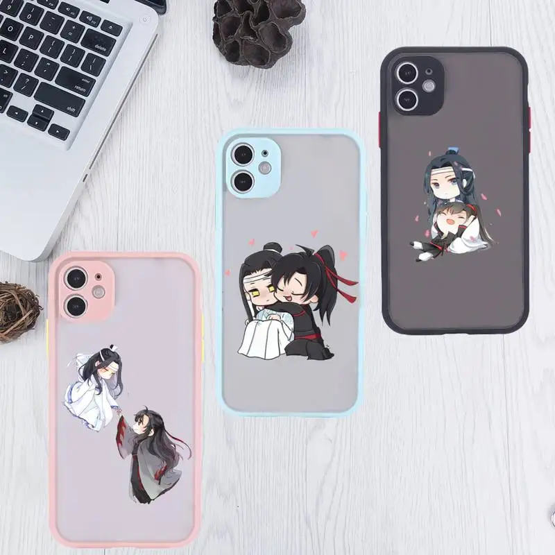 

Mo Dao Zu Shi Phone Case For iPhone 12 11 Mini Pro XR XS Max 7 8 Plus X Matte transparent Pink Back Cover