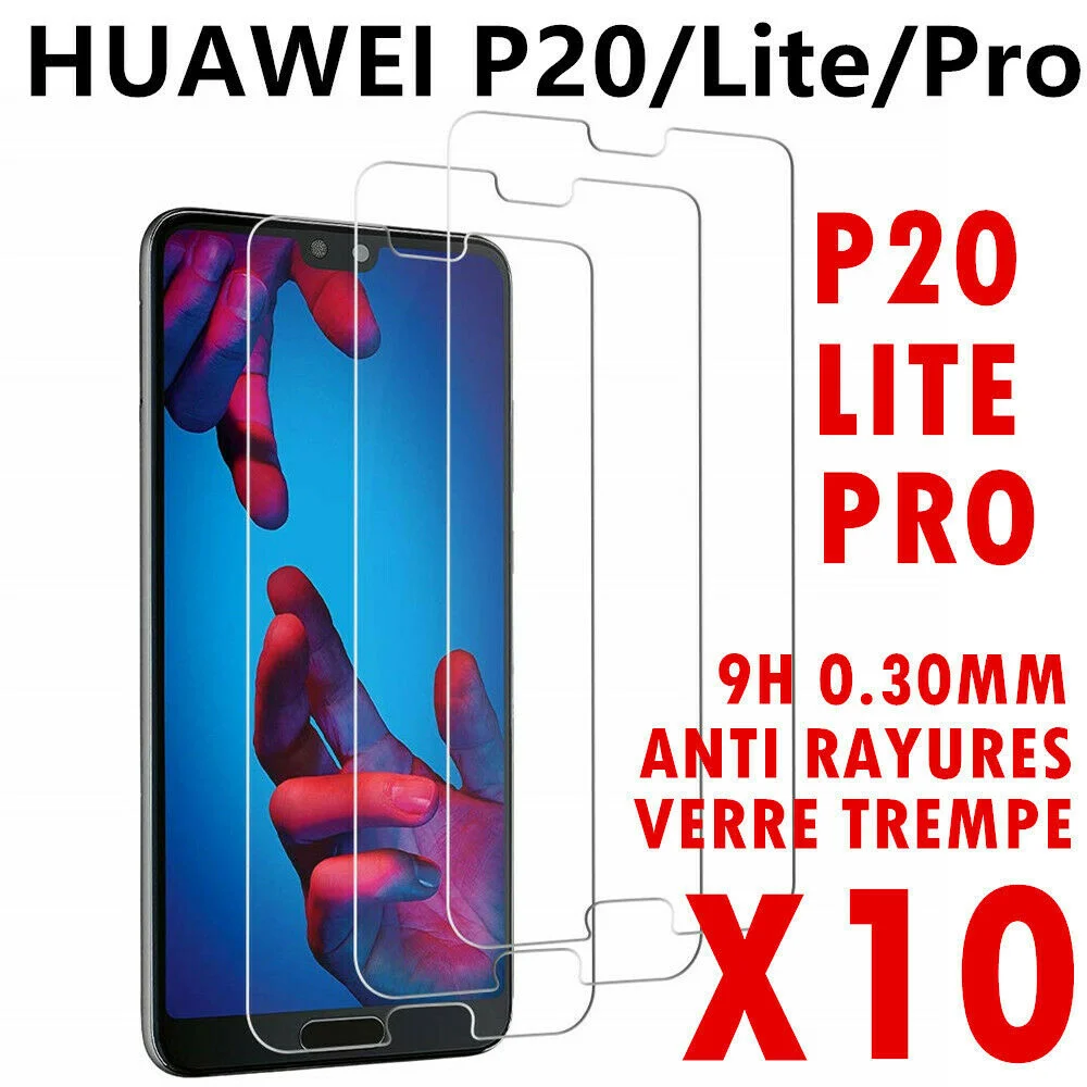

FILM PROTECTION FOR HUAWEI P20 PRO LITE VERRE TREMP TRANSPARENT VITRE GLASS LOT-10