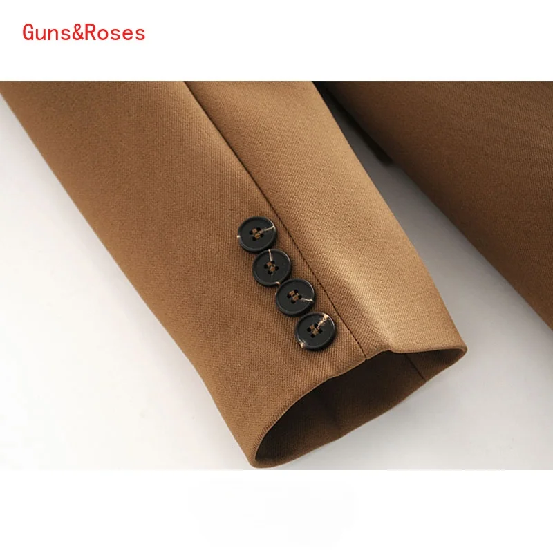 

Women Fashion With Tied Wrap Blazers Coat Vintage Long Sleeve Pockets Female Outerwear Chic Tops