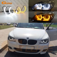 for bmw e60 e61 pre lci 2003 2007 ultra bright aw switchback day light turn signal dtm m4 style led angel eyes halo rings