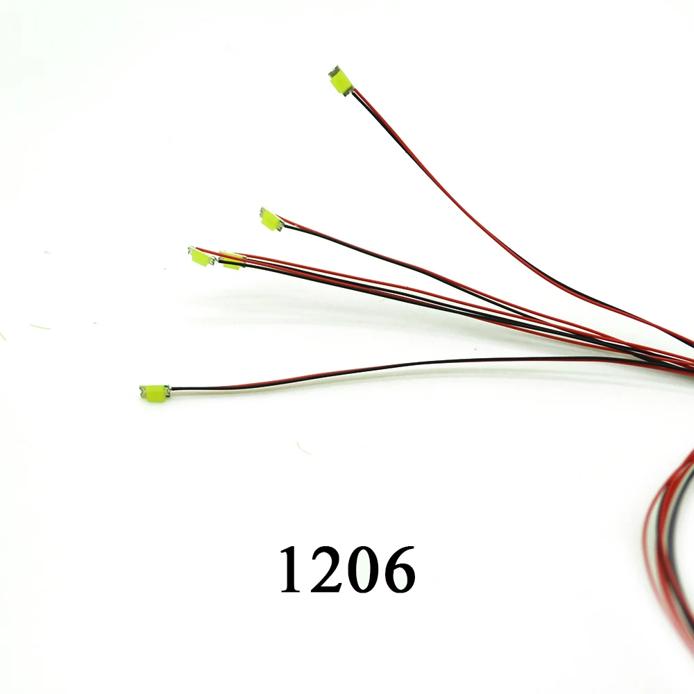 1206 SMD модель train HO N OO шкала предварительно спаянная micro litz проводной светодиодный провод 20 см