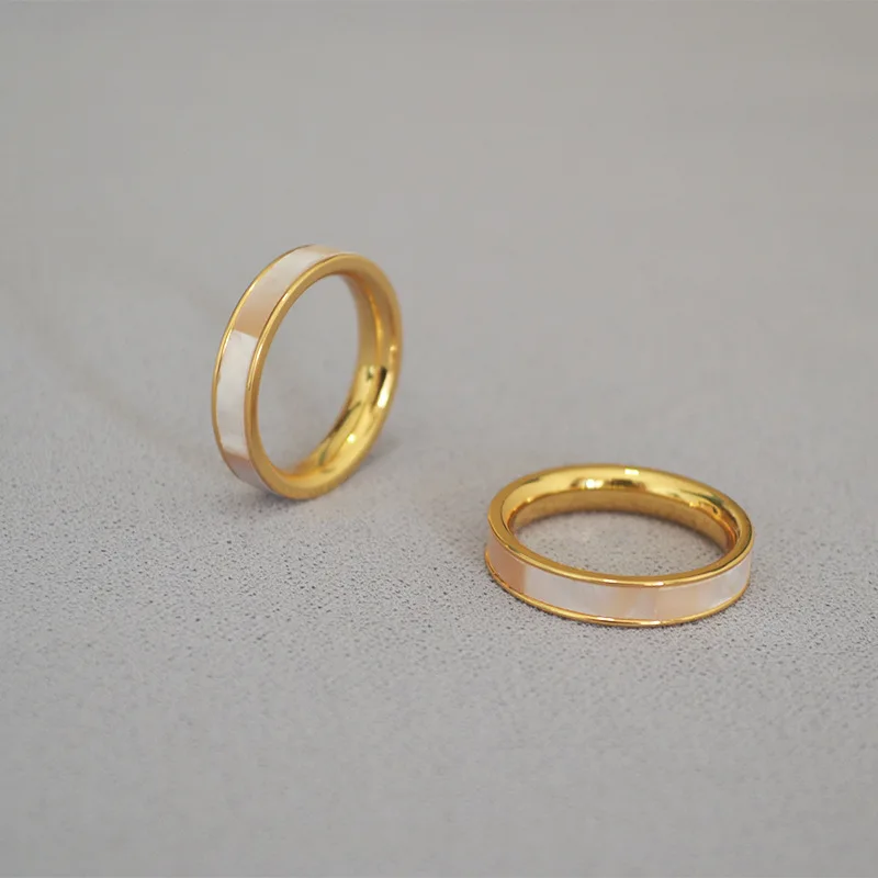 

Charm Delicate rings for women shell splicing thin ring Smooth glaze finger accesory casual sport wedding party female gifts