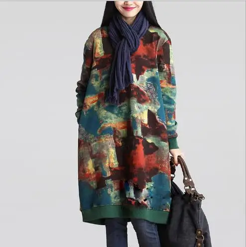 2019 Boho Женская одежда осень и зима с длинным рукавом платье женские свободные