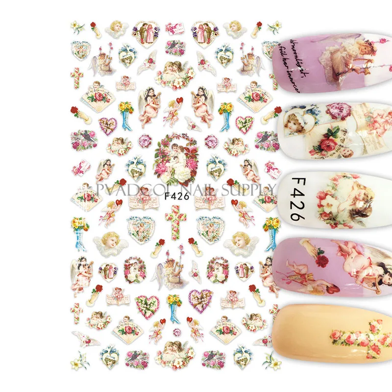 Роскошные 3D наклейки для дизайна ногтей наклейка самоклеящийся дизайн ангела Cherub украшения аксессуары