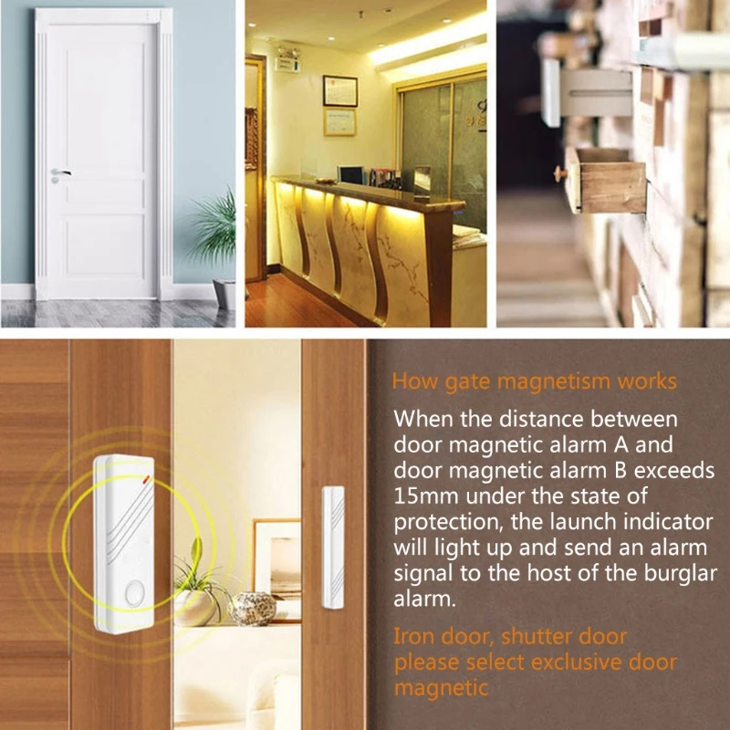 

Magnetic Wireless Detector Alarm Sensor for Home Security Door Alarm System