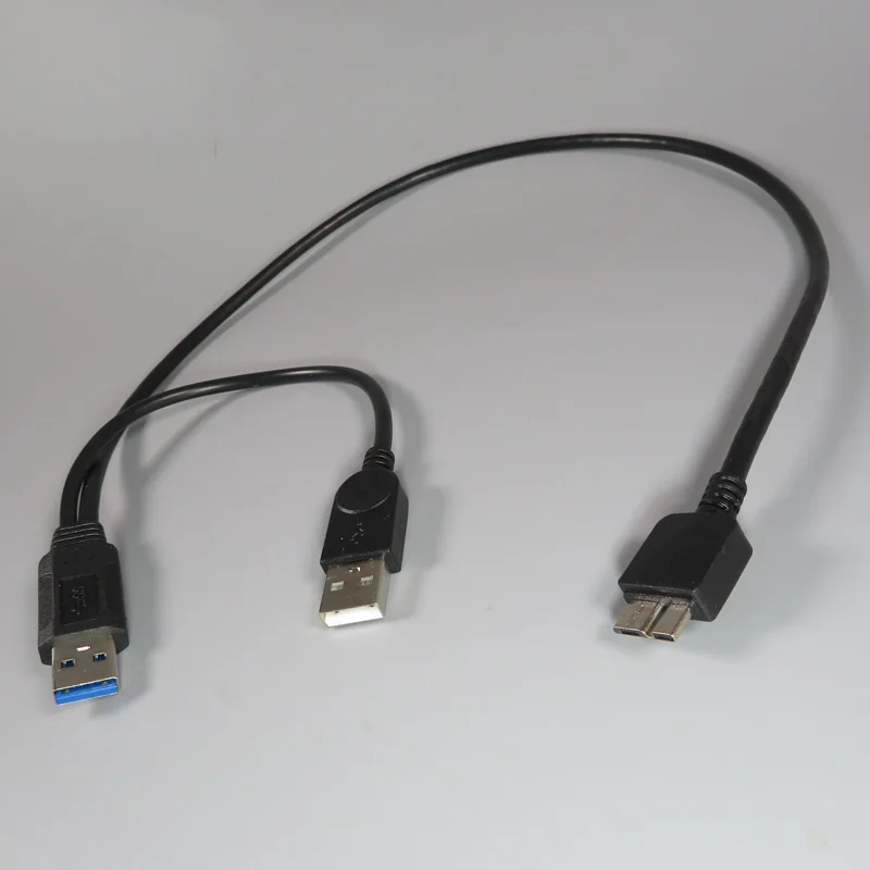 WAKEWO Micro USB3.0 два внешних USB кабеля типа А для мобильного жесткого диска с
