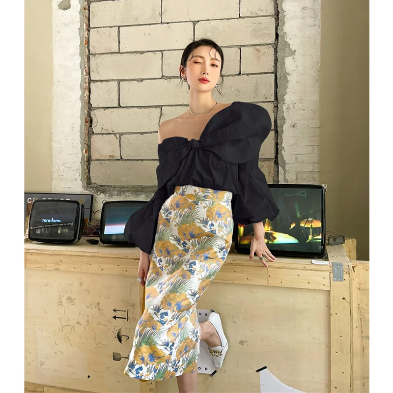 

IEQJ Women Blouse New Lapel Long Sleeve Loose Fit Shirt Fashion Tide Spring Autumn 2021