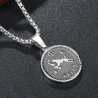 twelve constellation aries round pendant necklace mens womens necklace new fashion retro metal accessories party jewelry