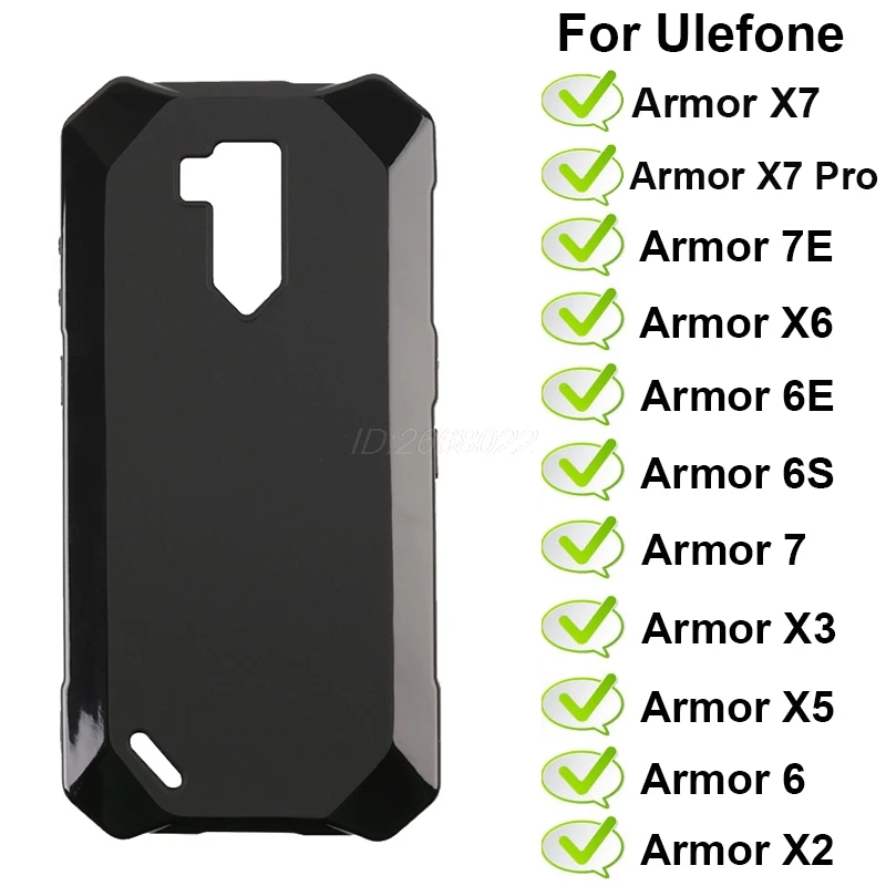 Мягкий черный чехол для телефона из ТПУ Ulefone Armor X7 задняя крышка на 7E 6E 6S X2 X3 X5 X6