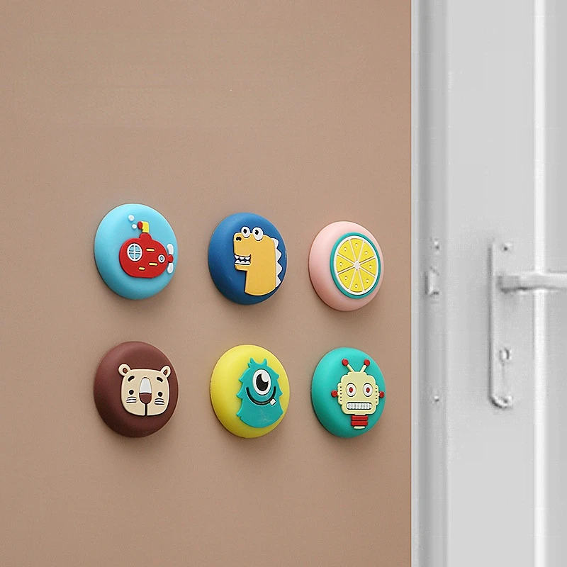 

Наклейка с защитой от столкновений утолщенная дверная ручка для двери ванной настенная Бесшумная мультяшная Противоударная накладка за дв...