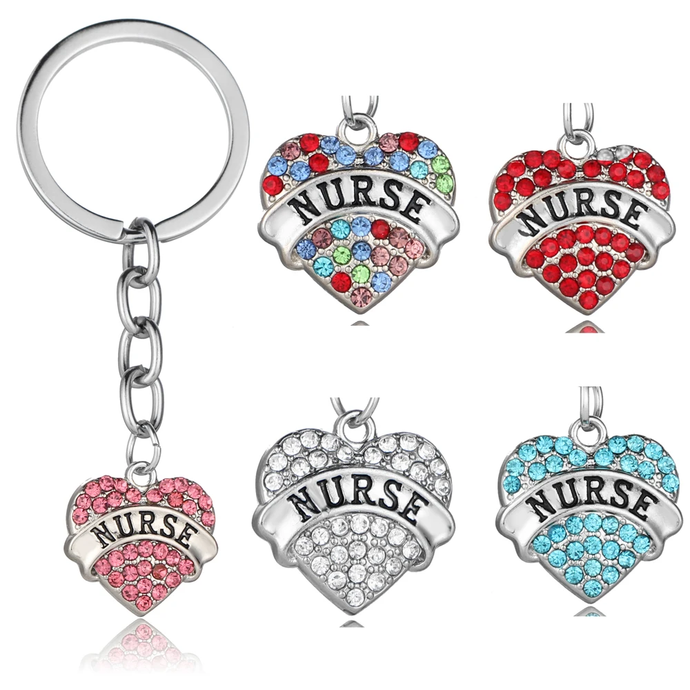 Брелок для ключей медсестры подарок с любовным сердцем брелок кристаллами